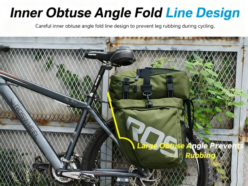 37L Large Capacity Double Side Bike Carrier Rack Bag 3 In 1 Waterproof Road Bicycle Luggage Pannier Rear Pack Seat Trunk Bag