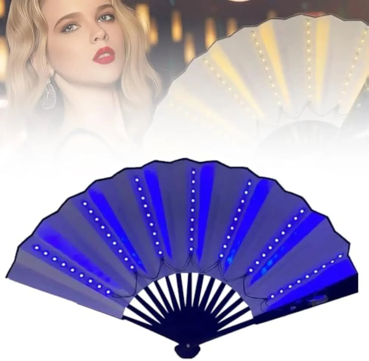 Party Led Hand Fan,, Line Dance Popping Fans, Boots On The Ground Fan,Hand Fan Glowing Stage Performance, Birthday Wedding Decor