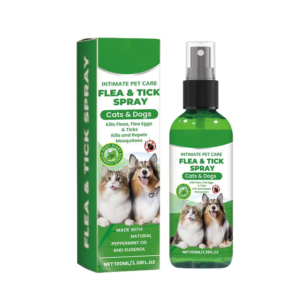 Pet Flea & Tick Spray for Dogs Cats 100ml Flea Killer Itching Relief Insect Repellent Mite Lice Mosquitoes Killer Pet Skin Care