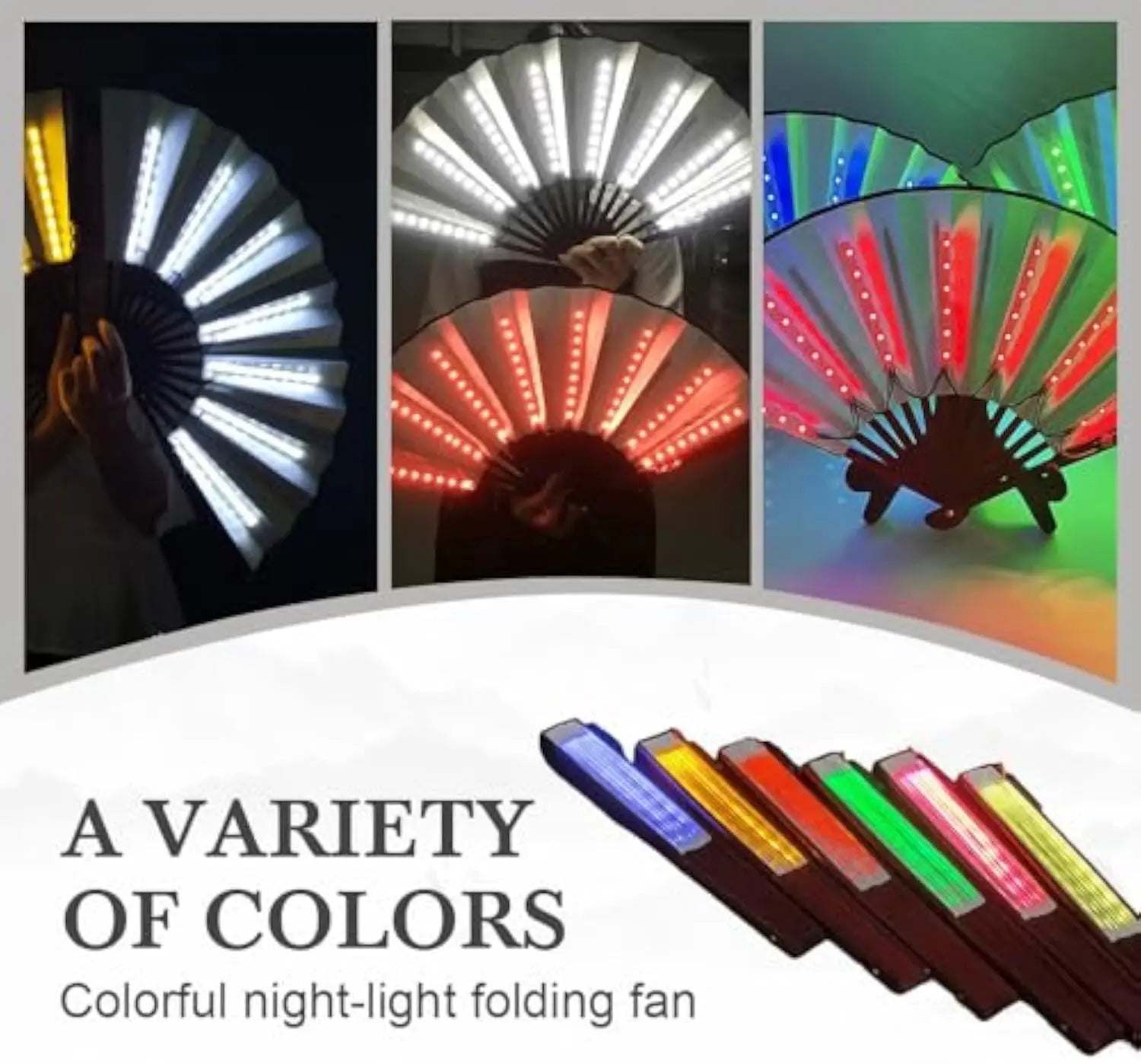 Party Led Hand Fan,, Line Dance Popping Fans, Boots On The Ground Fan,Hand Fan Glowing Stage Performance, Birthday Wedding Decor