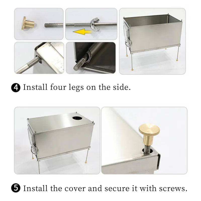 Foldable  Tent Stove Lightweight Titanium Alloy Combustion Durable Portable Foldable Charcoal Fire Wood Burning Outdoor Camping