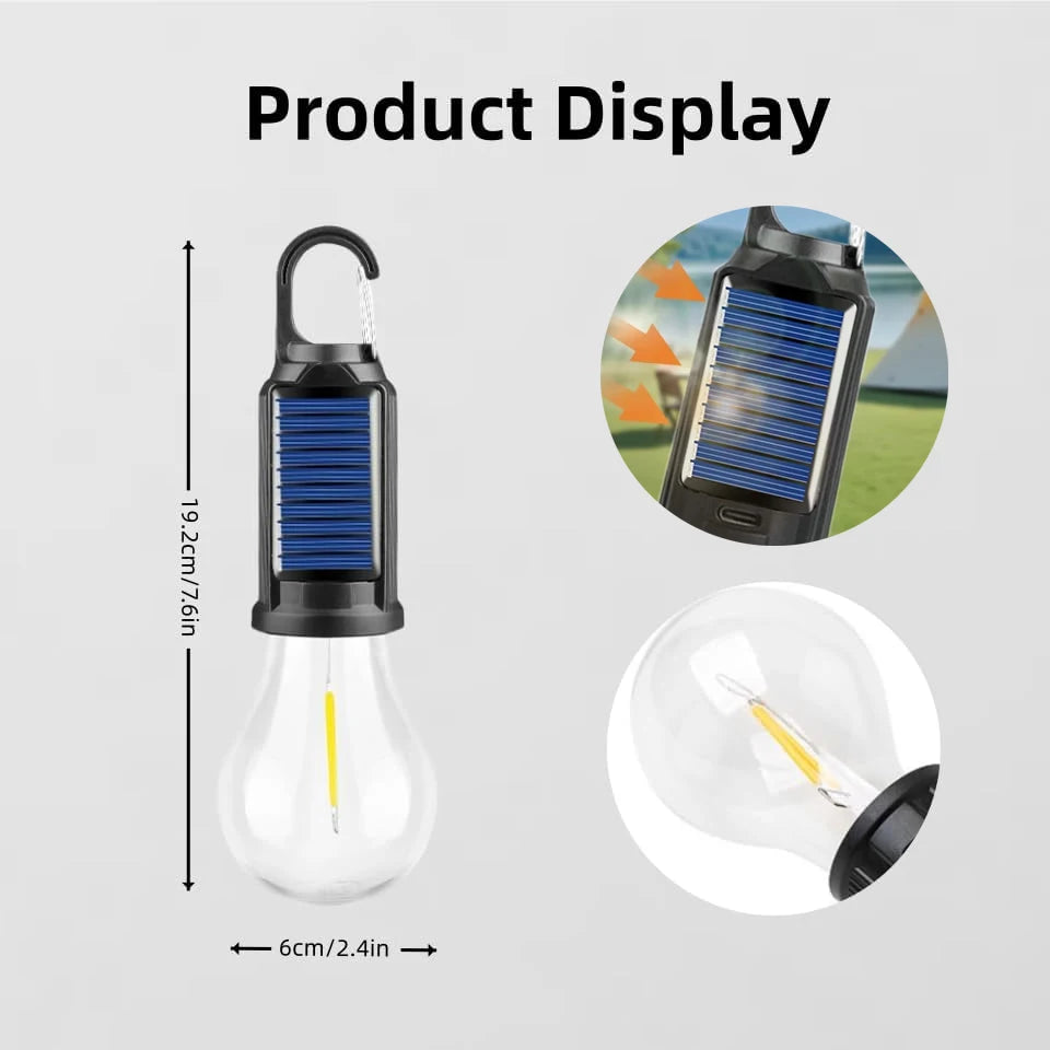 Solar Powered Camping Light Portable Led Camping Light Super Bright Solar Lantern for Emergency Waterproof Rechargeable Tent