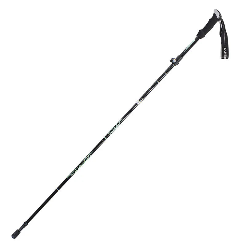 Ultra-Lightweight Aluminum Alloy Folding Hiking Stick Short Retractable Outdoor Hand Walking Stick for Camping And Travel