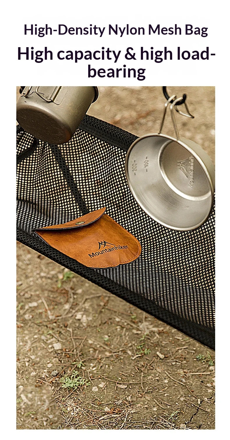 MOUNTAINHIKER Outdoor Folding Camping Hanging Rack Shelf Aluminum Alloy Triangle Storage Hanger BBQ Picnic Cookware Pot Pan