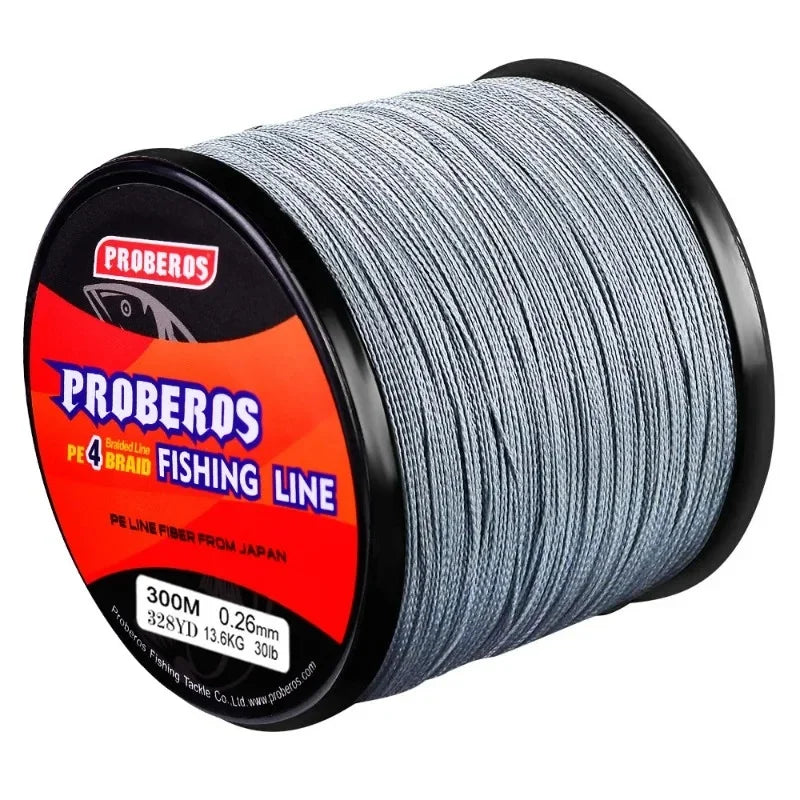 Fishing Line 300M, Durable Dyneema Material, Grey/Yellow/Blue/Green/Red, for Sea Fishing and Rock Fishing Main Line