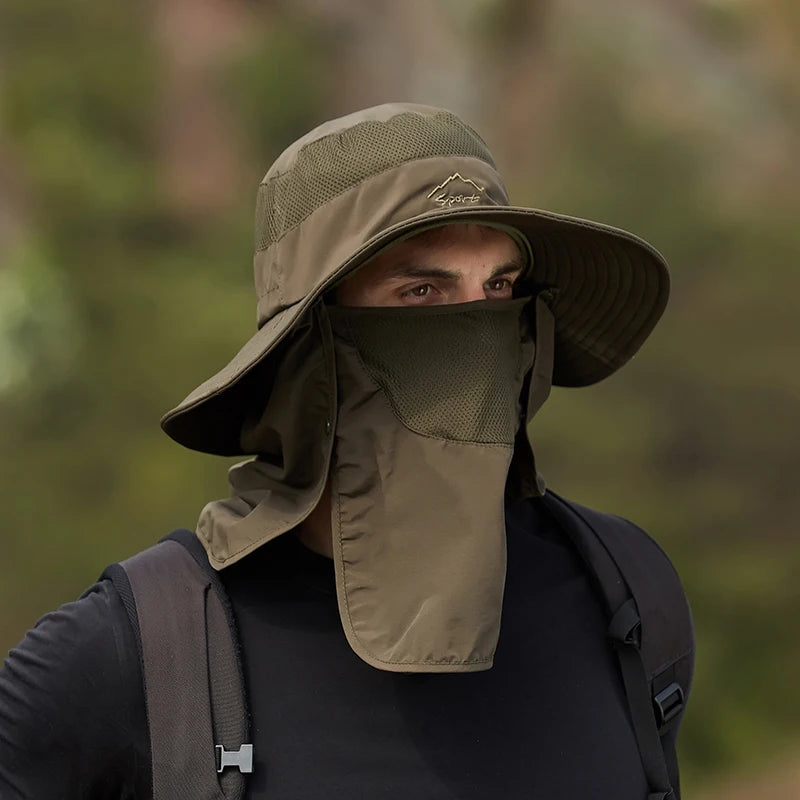 Fisherman's hat, male/womans sun hat, summer outdoor quick drying sun hat, fishing breathable sun hat, female face mask hat
