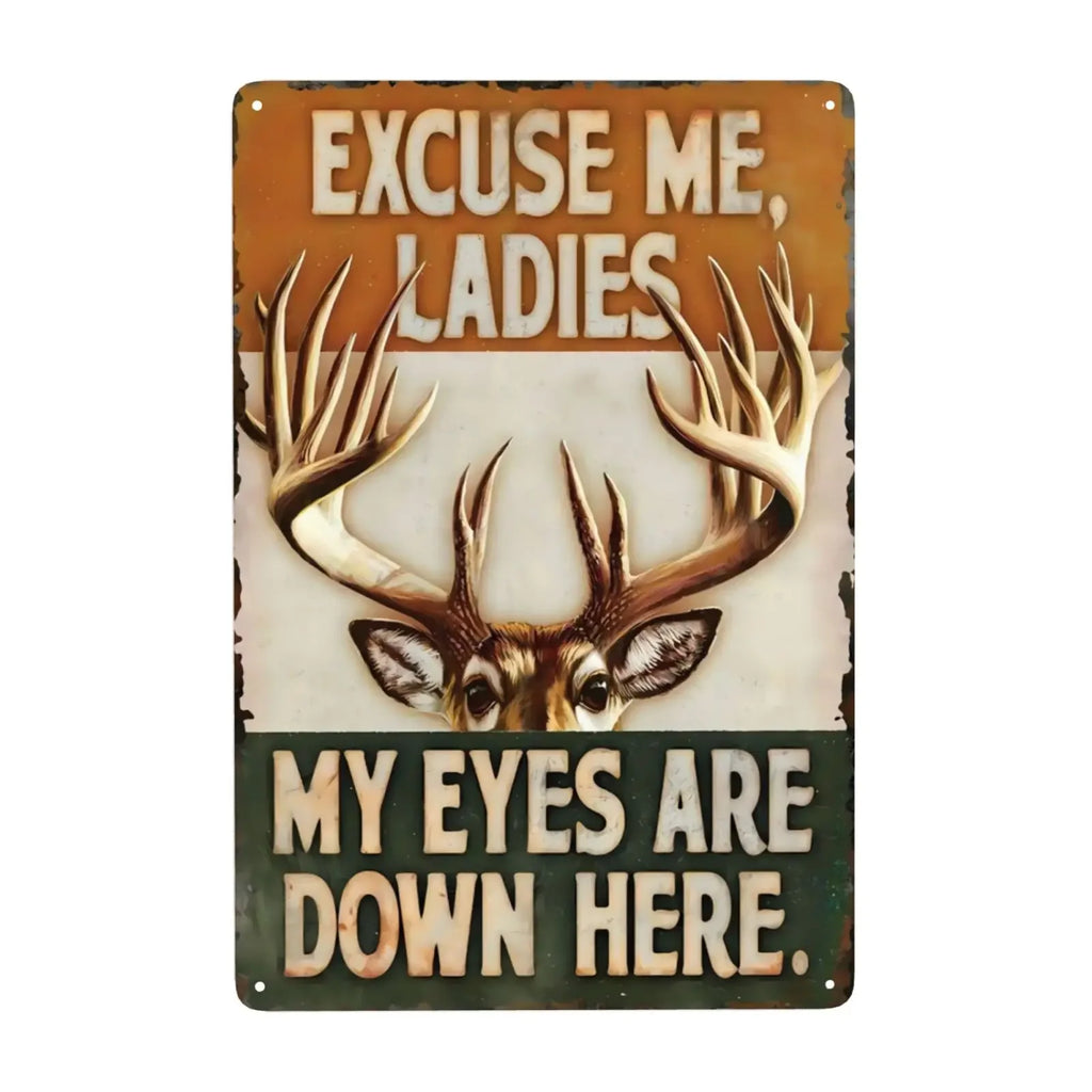 1pc, Hunting Signs for Room Hunter's Prayer Bear Deer Bird Metal Sign Decor Wall Art for Men Home Bar Garage Bathroom 12x8 In