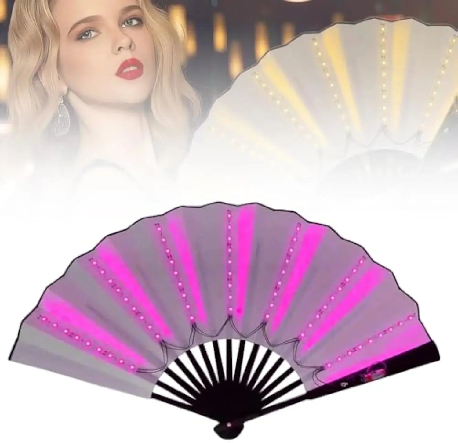 Party Led Hand Fan,, Line Dance Popping Fans, Boots On The Ground Fan,Hand Fan Glowing Stage Performance, Birthday Wedding Decor
