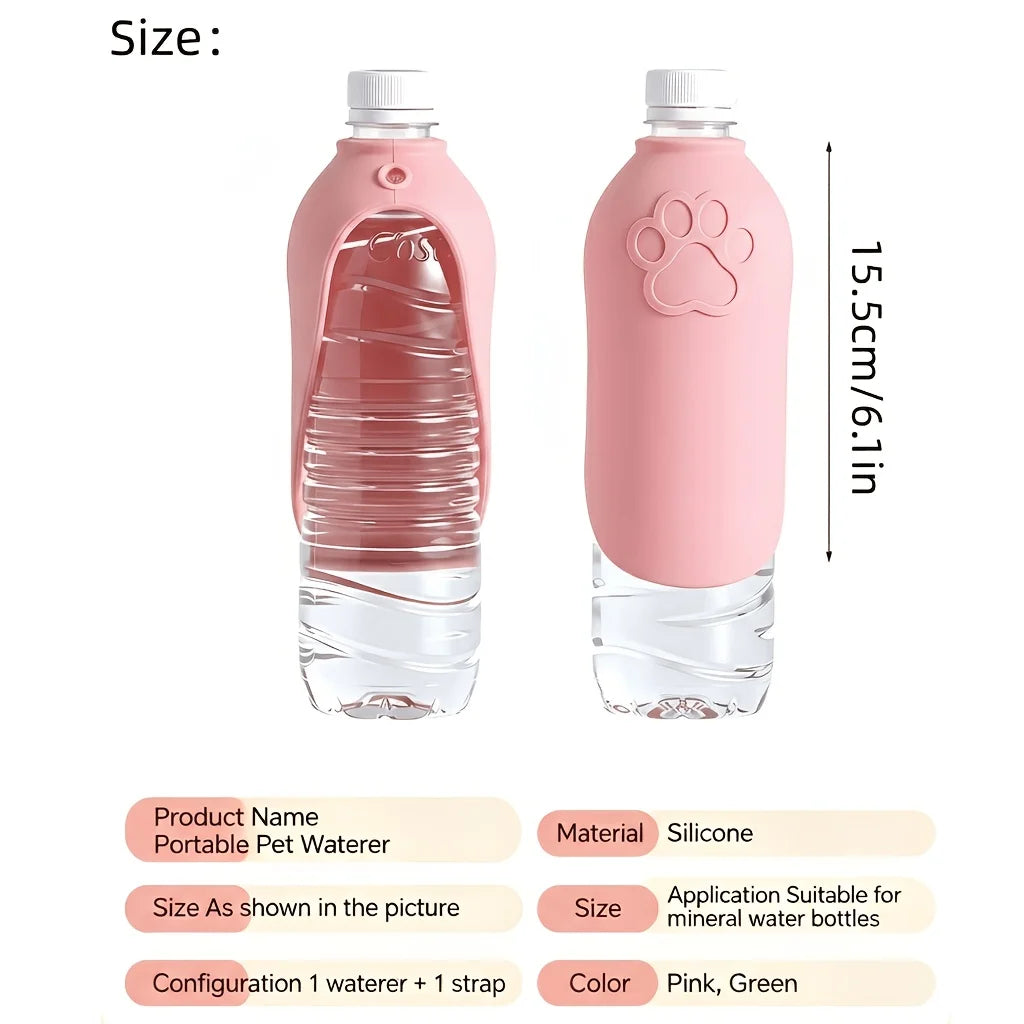 2pc Outdoor Water Drinking Tool for Walking Dogs! Can be paired with mineral water bottles. Food grade silicone for daily walks.