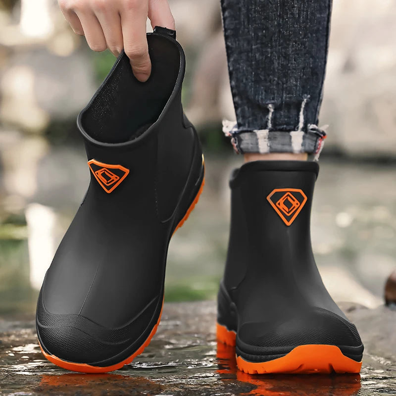 Men's & Woman's Rain Boots Outdoor Wear-Resistant Mountaineering Fishing Non-Slip Short-Tube Waterproof Water Shoes Rain Boots