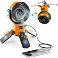 Solar Powered Fan 6000mAh Battery Operated 4 Speed Wind with Led Light Outdoor Tent Fans for Camping Essentials Accessories