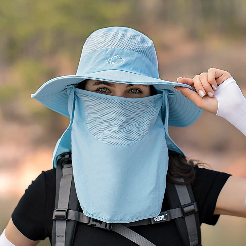 Fisherman's hat, male/womans sun hat, summer outdoor quick drying sun hat, fishing breathable sun hat, female face mask hat