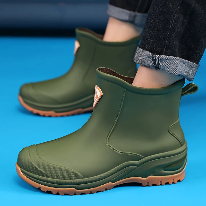 Men's & Woman's Rain Boots Outdoor Wear-Resistant Mountaineering Fishing Non-Slip Short-Tube Waterproof Water Shoes Rain Boots