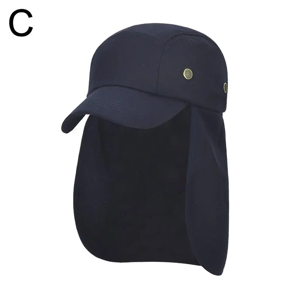 Outdoor fishing Fisherman hat Adjustable camping trip cap cape protection neck UV sun breathable extended edge R1P8
