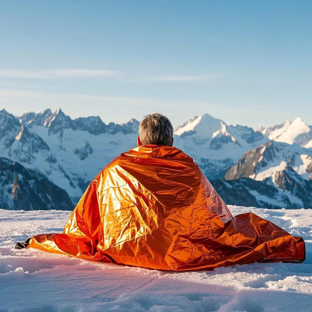 1/2pcs Emergency Sleeping Bag Survival Bag, Portable Waterproof Thermal Bivy Sacks Tac Bivvy Bags,Camping Mylar Sleeping Bag