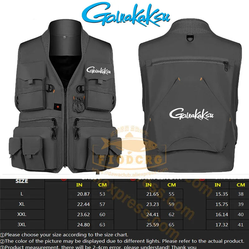 Fishing Vest Men Breathable Jacket Outdoor Photography Vest Quick Dry Reflected Light Vest Mountaineering Multi-pocket Vest