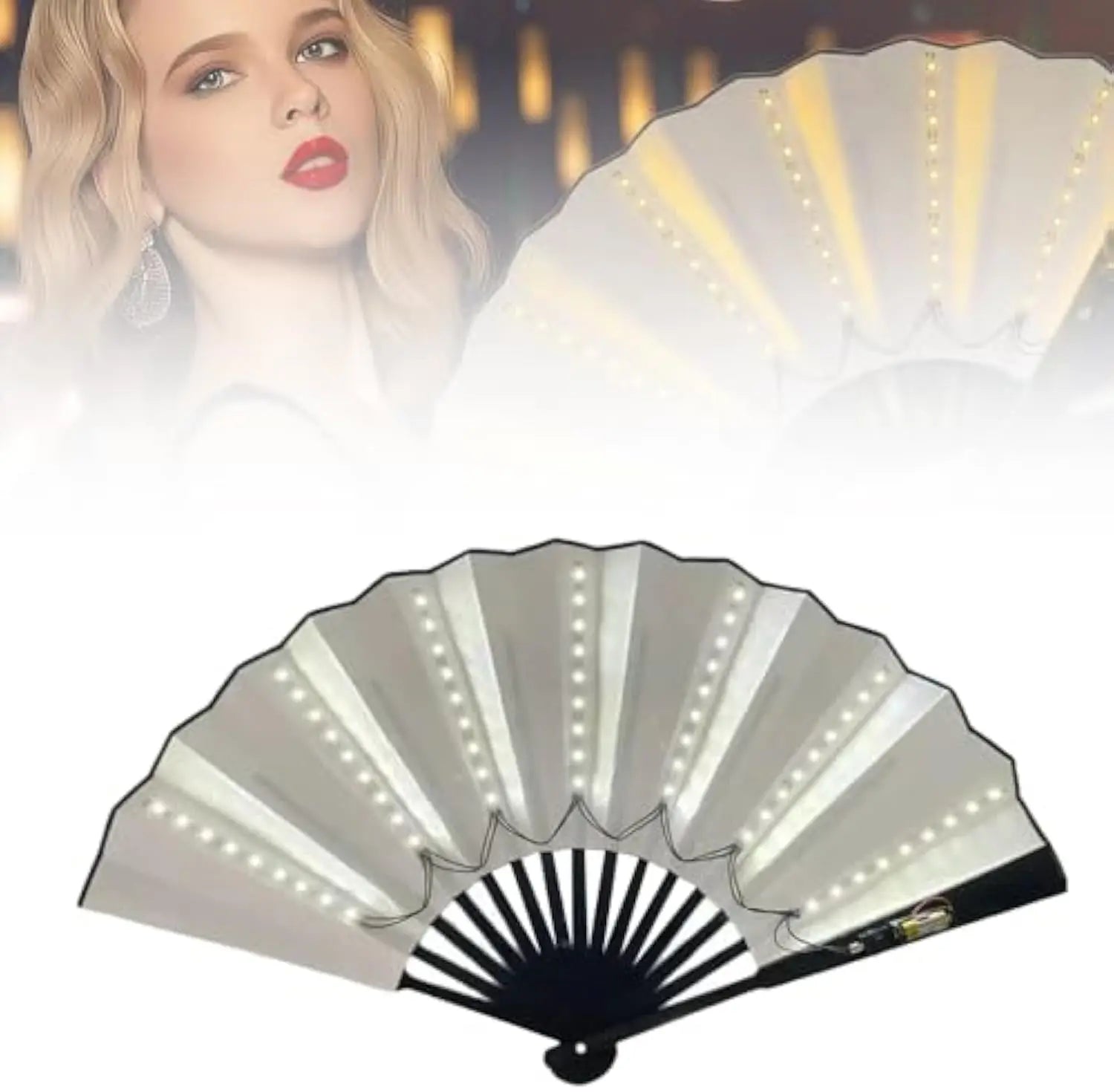 Party Led Hand Fan,, Line Dance Popping Fans, Boots On The Ground Fan,Hand Fan Glowing Stage Performance, Birthday Wedding Decor