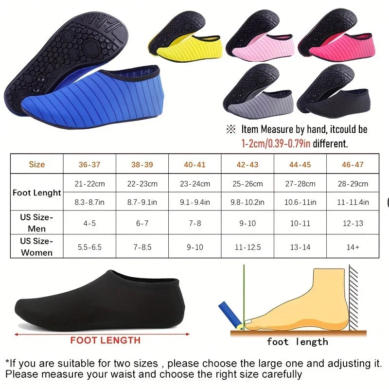 1Pair Water Shoes Women Men Barefoot Socks Anti-Slip Quick-Dry Beach Swim Water Sports Shoes Summer Casual Sports Water Sneakers