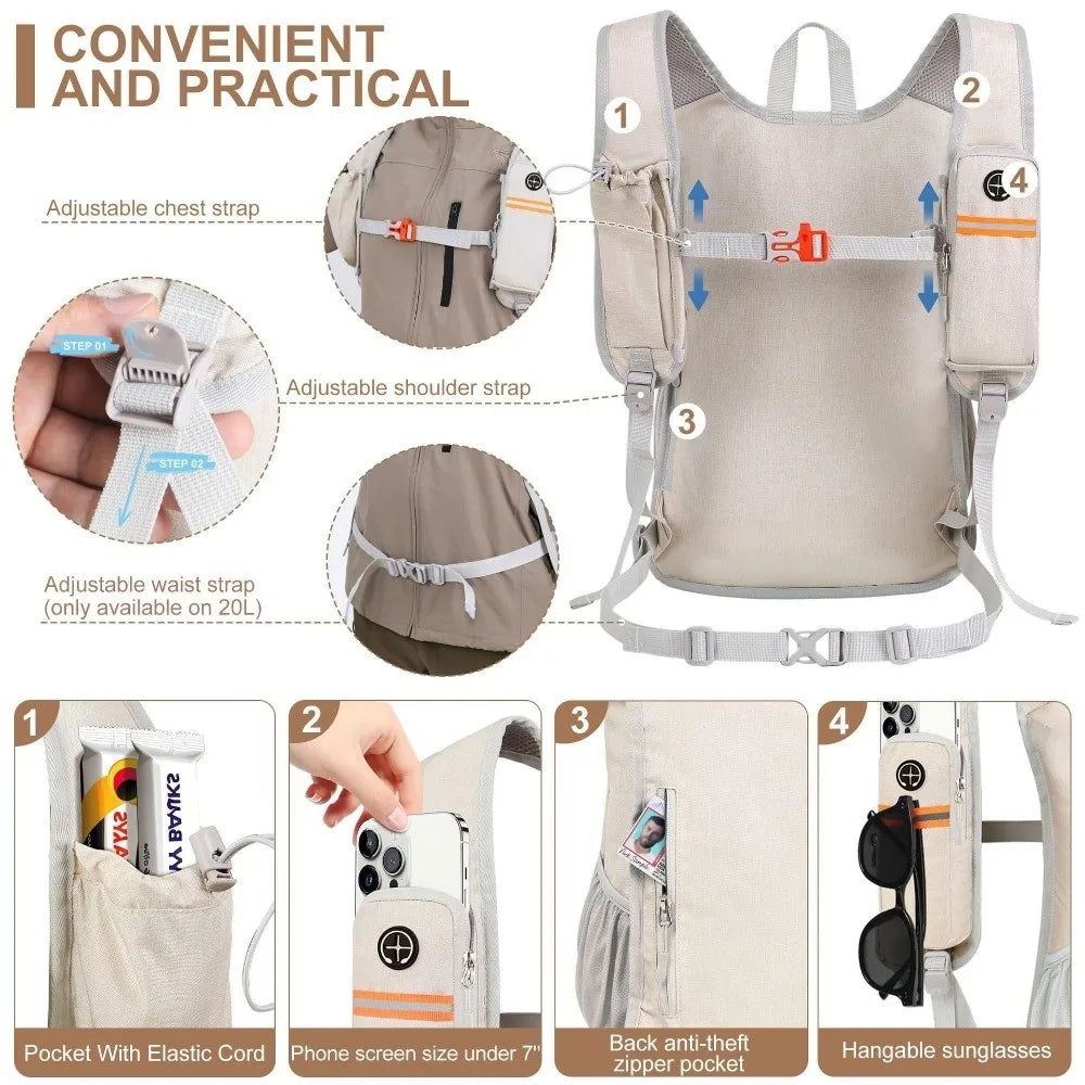 High Quality 15L Hiking Backpack Lightweight Multiple Pockets Small Backpack Foldable Compact Ultralight Hiking Daypack Hiking