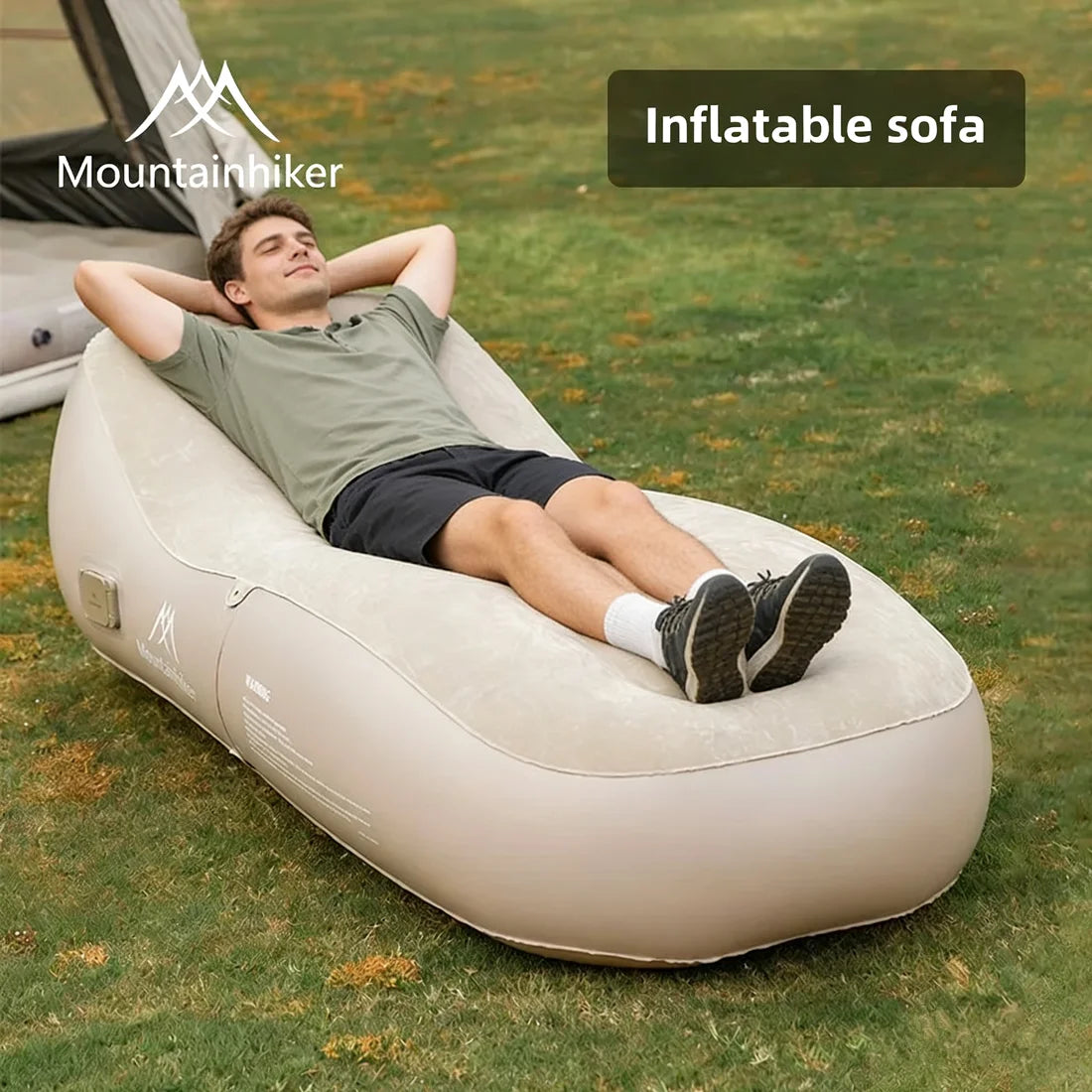 MOUNTAINHIKER Automatic Fast Inflatable Air Sofa Bed  Upgraded Outdoor Portable Air Mattress Lazy Cushion Camping Sleeping Mat