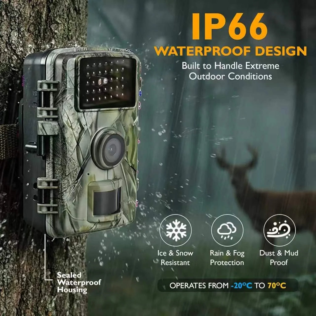 Hunting Trail Camera 1080P Wildlife Activated Trigger Time Infrared Night Vision IP66 Waterproof Hunting Outdoor Wildlife