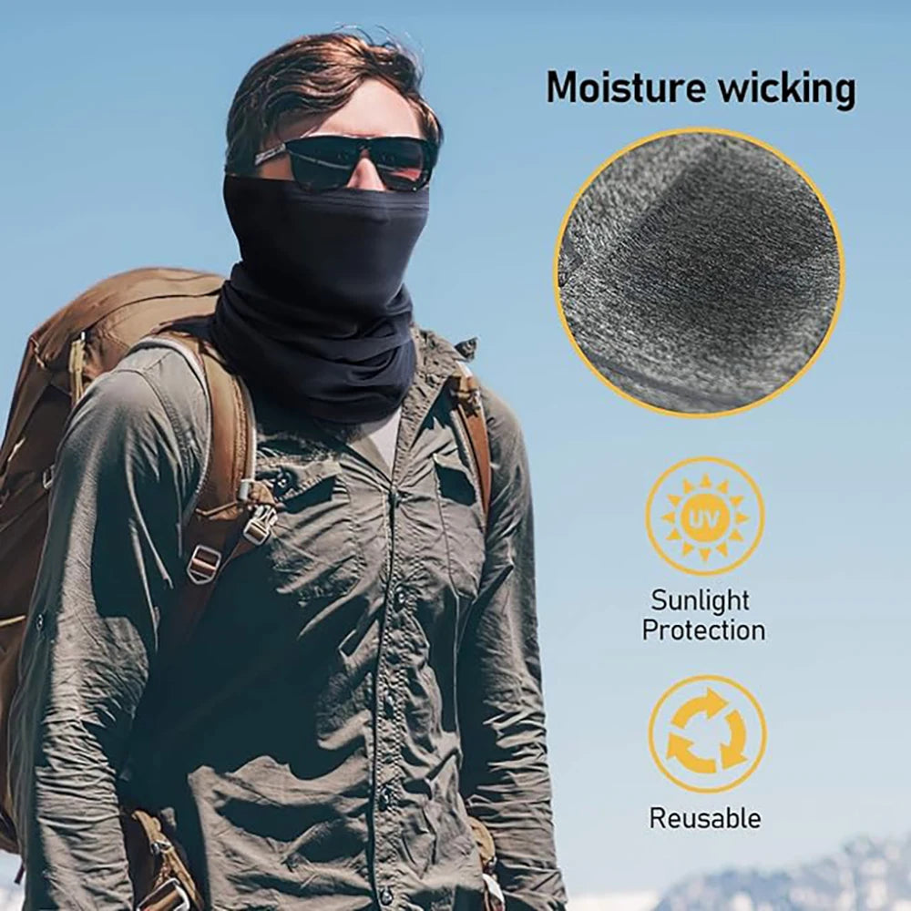 Camouflage Windproof Neck Gaiter Scarf Outdoor Sports Half Face Mask Running Skiing Cycling Bandana Breathable Motorcycle Mask