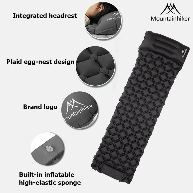 Mountainhiker Ultralight Self-inflating Air Mattress Thicken Sleeping Pad Inflatable Beach Picnic Mat Camping Tent Air Cushion