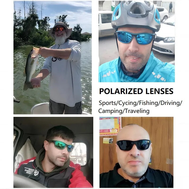 Men's Polarized Fishing Sunglasses With Glasses Chain For Men Women Driving Hiking Sun Glasses Fishing Eyewear
