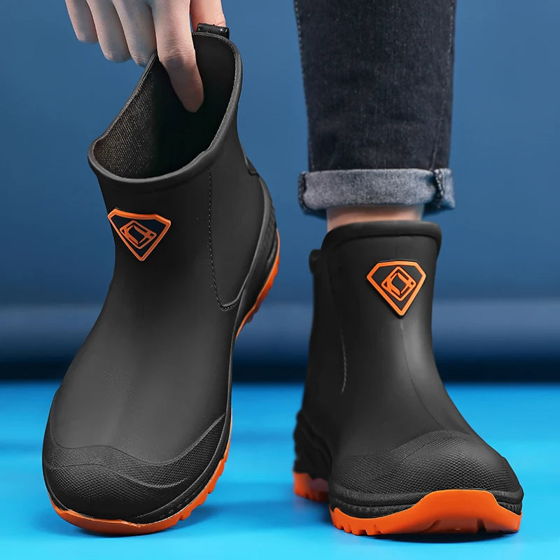 Men's & Woman's Rain Boots Outdoor Wear-Resistant Mountaineering Fishing Non-Slip Short-Tube Waterproof Water Shoes Rain Boots