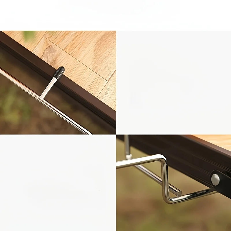 1 outdoor camping garbage bag rack, stainless steel hanging rack, table side rack, camping picnic barbecue hanging rack