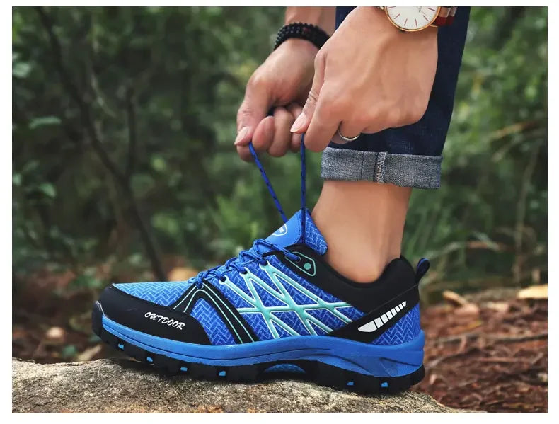 Men's Outdoor Hiking Boots Lightweight Running Shoes Anti Slip and Wear-resistant Rubber Soles Mesh Breathable Sports Shoes 2025