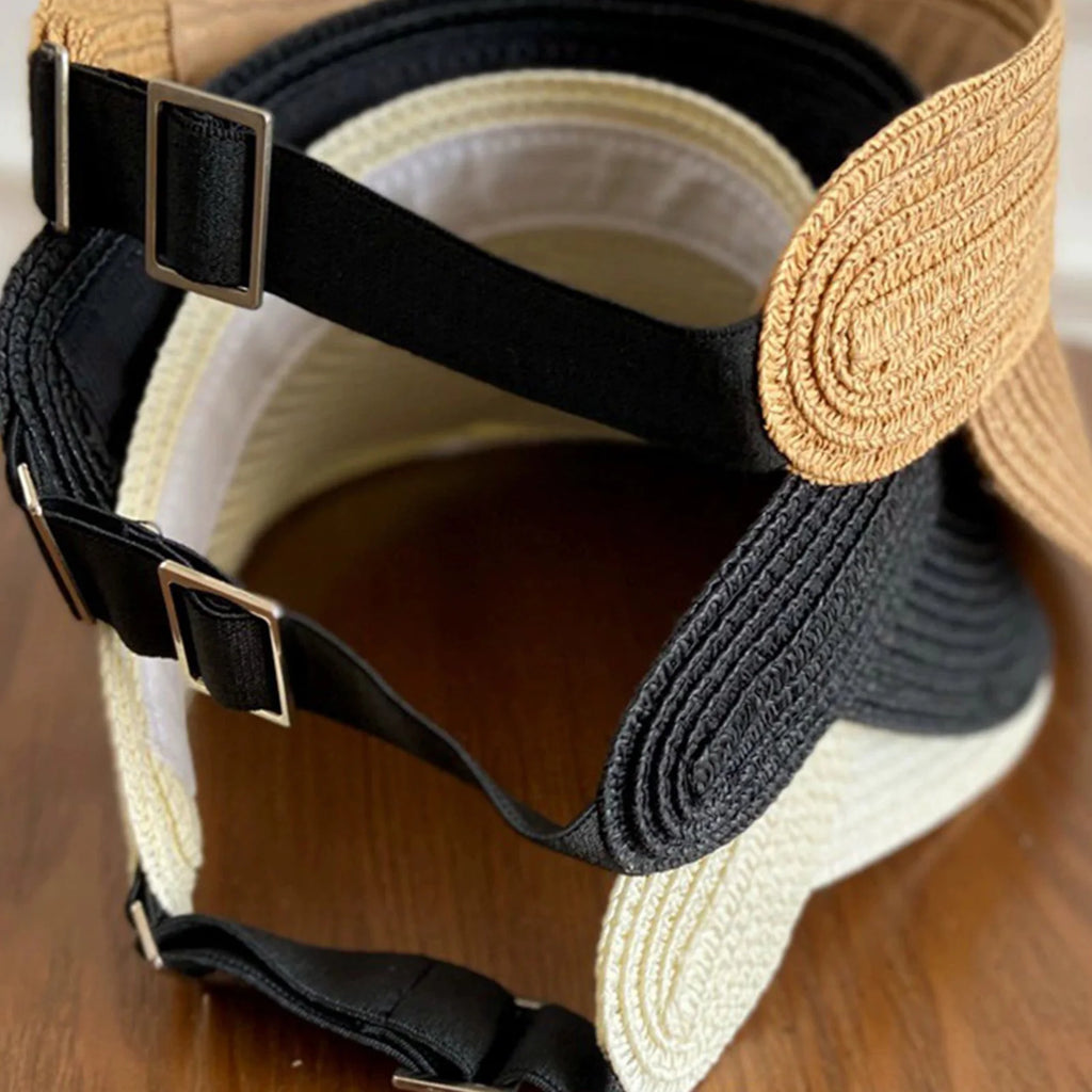 Sunshade Fishing Hat For Men And Women Trendy Grass Woven Hollow Roof Wide Eave Hat Outdoor Camping Fishing Hiking Sun Hat