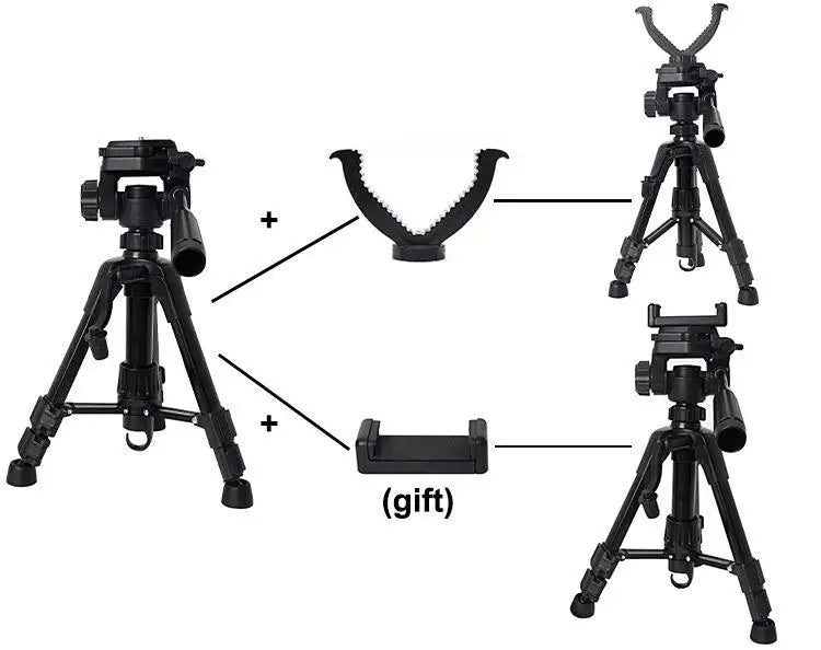 Outdoor Hunting Tripod Durable Adjustable Height Hunting Stand Aluminum V-Yoke Shooting Rack Multifunctio Hunting Safe Accessory