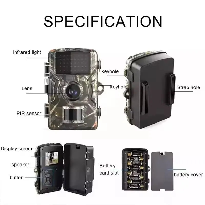 Hunting Camera Wild Infrared Night Vision Outdoor Motion Trail Game Cam Activated Tracking Photo Trap Cam Wild Surveillance