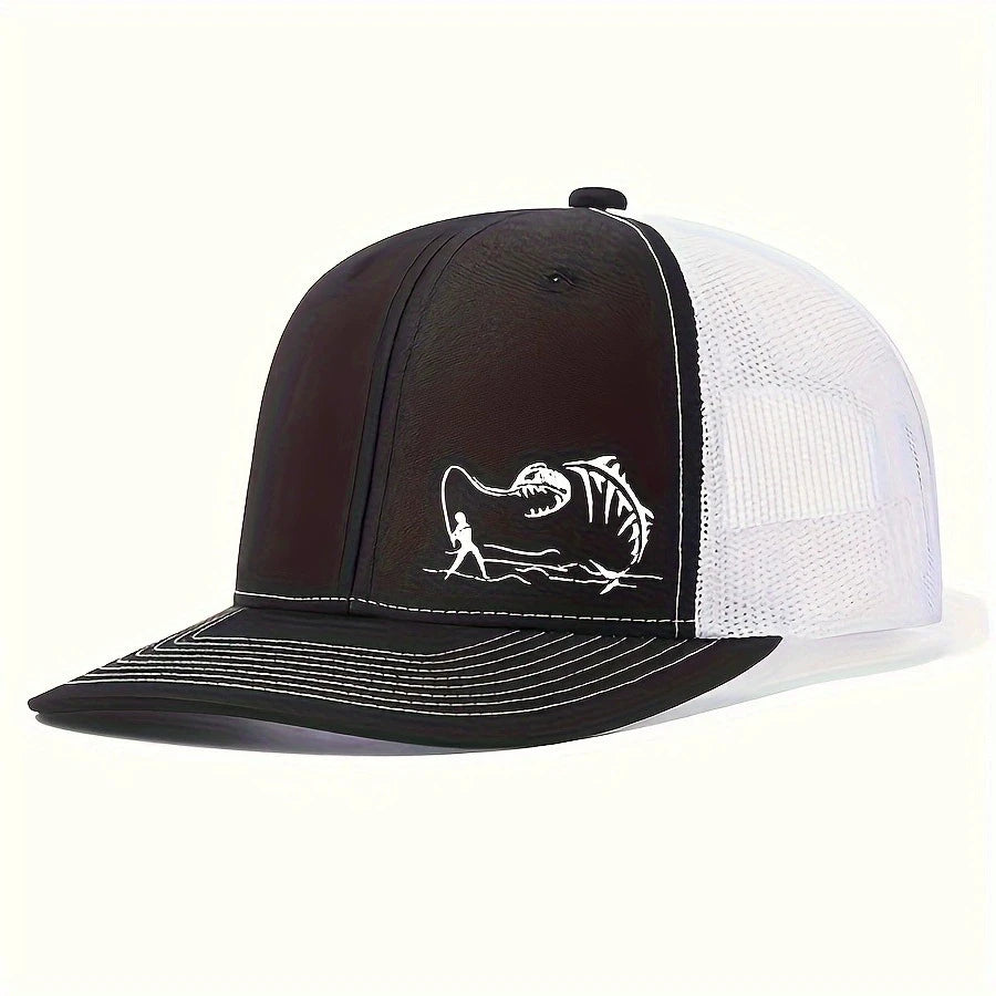 Fishing printed net hat truck driver micro curved eared hip hop male duck hat suitable for fishing and mountaineering lovers