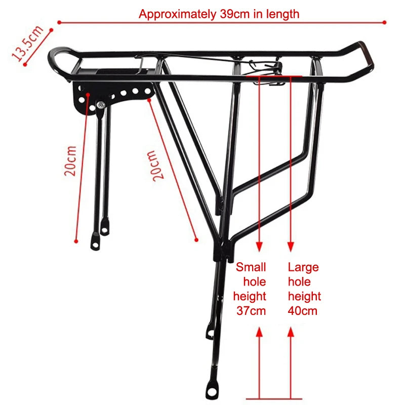 Back Seat Bicycle Rear Luggage Cargo Rack Portable Sturdy Carrier Mountain Bike Bicycle Carrier