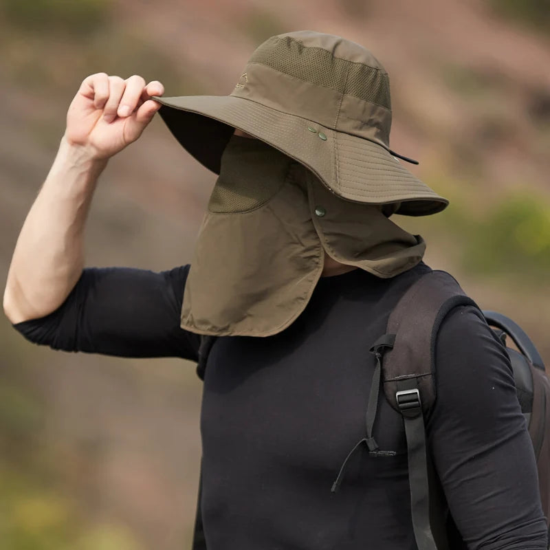 Fisherman's hat, male/womans sun hat, summer outdoor quick drying sun hat, fishing breathable sun hat, female face mask hat