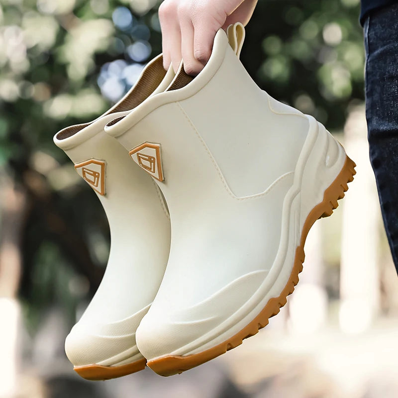 Men's & Woman's Rain Boots Outdoor Wear-Resistant Mountaineering Fishing Non-Slip Short-Tube Waterproof Water Shoes Rain Boots
