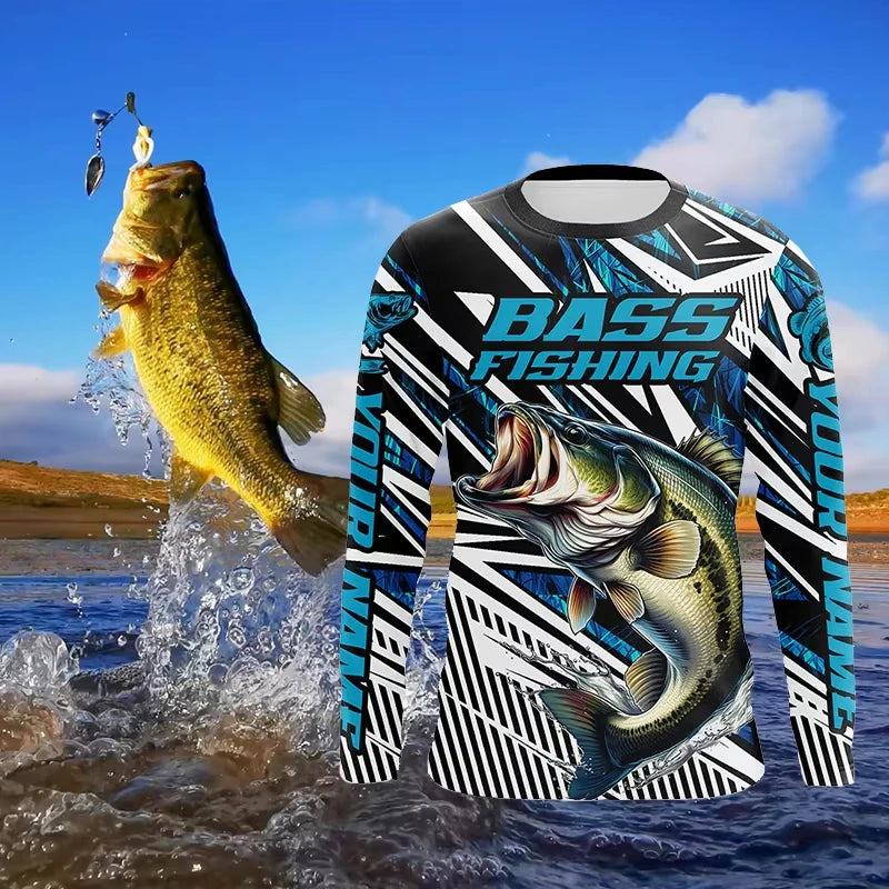 Fishing Shirts Men's T-Shirts Long Sleeve Mens Clothes Autumn Streetwear Crew Neck Pullovers Mens T Shirt Casual Men Clothing