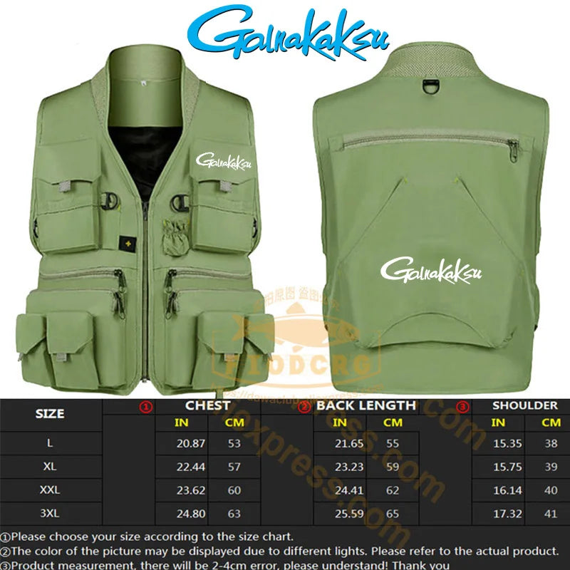 Fishing Vest Men Breathable Jacket Outdoor Photography Vest Quick Dry Reflected Light Vest Mountaineering Multi-pocket Vest