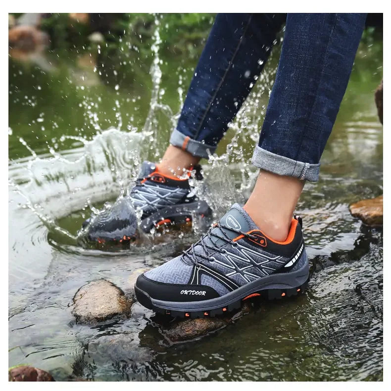 Men's Outdoor Hiking Boots Lightweight Running Shoes Anti Slip and Wear-resistant Rubber Soles Mesh Breathable Sports Shoes 2025