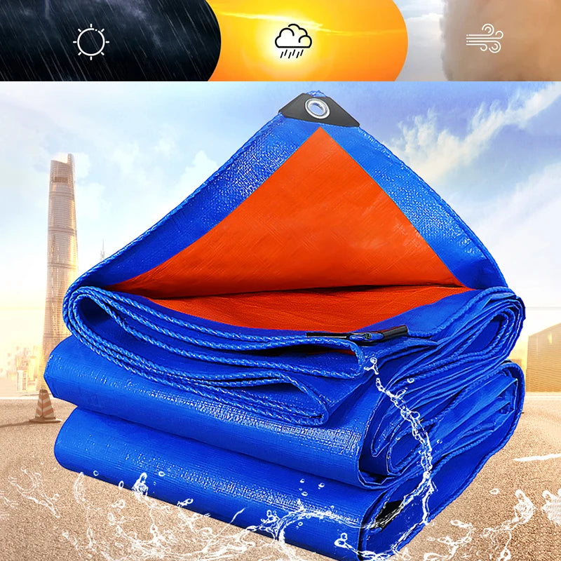 Tarpaulin Awning Durable Tarp Rectangle Sun Shade Patio Sunrays UV Block Waterproof Rain Cover Camping Outdoor Facility Backyard