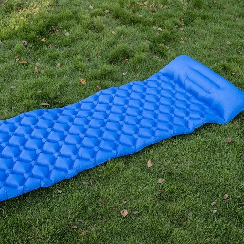 Built-in Pump Camping Air Mattress Tear-Resistant Thickened Pad Inflatable Mattress Foldable Portable Inflatable Sleeping Pad