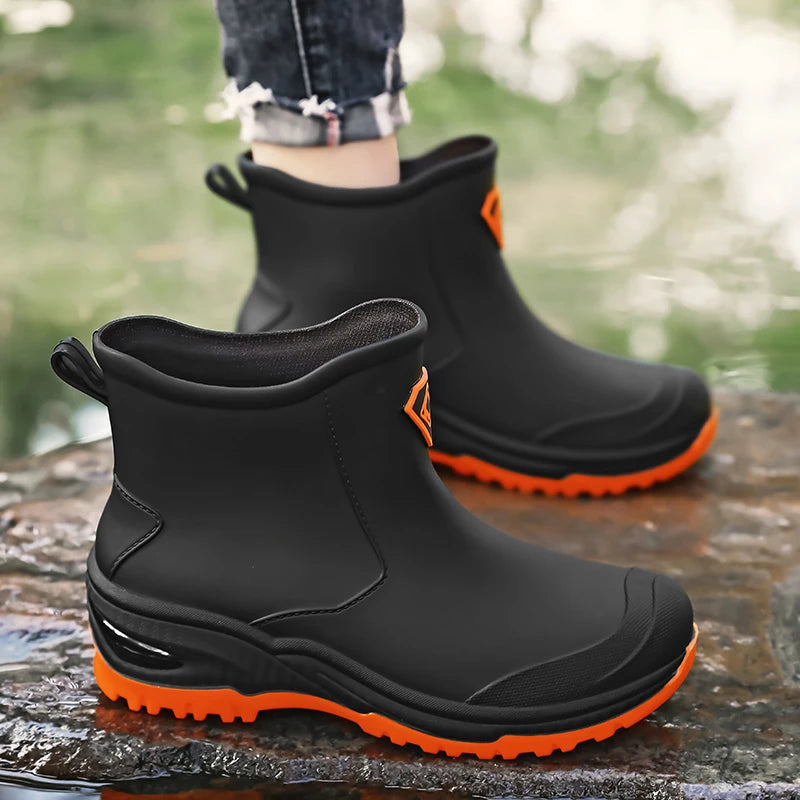 Men's & Woman's Rain Boots Outdoor Wear-Resistant Mountaineering Fishing Non-Slip Short-Tube Waterproof Water Shoes Rain Boots