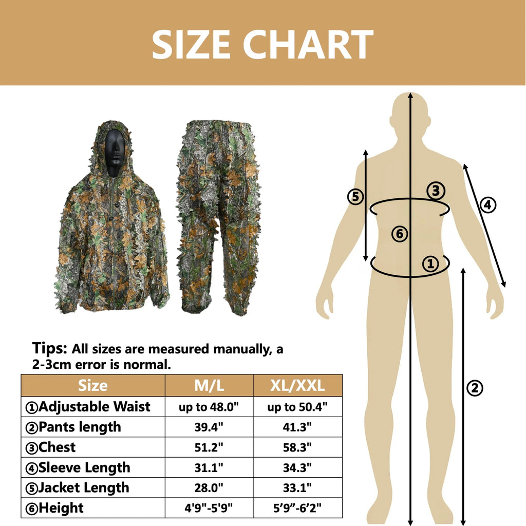 Camouflage Leaf 3D Camouflage Clothing, Outdoor Hunting Camouflage Suit, Cs Game, Halloween Costume