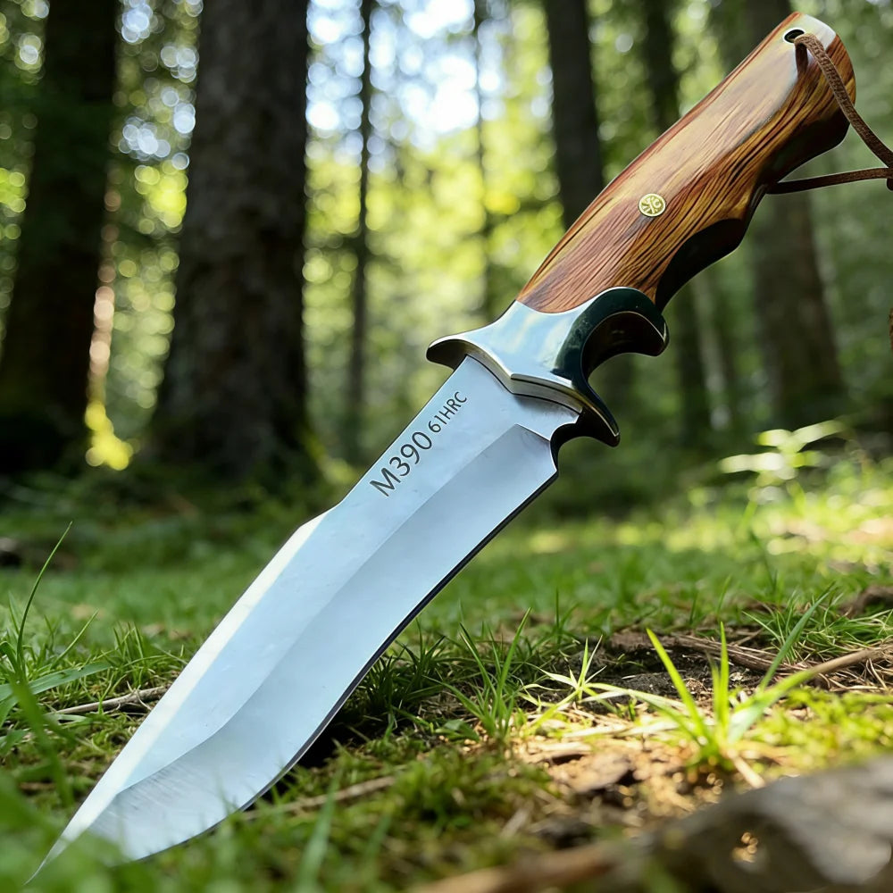 Handmade Forged High Carbon Steel Hunting Knife with Rosewood Handle – Outdoor Camping, Bushcraft, Survival, EDC F