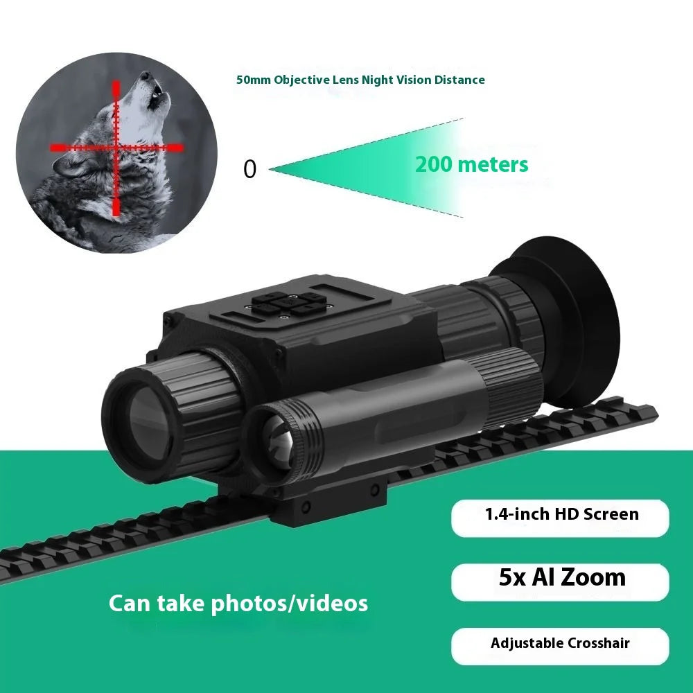 Hunting sight 1.4-inch screen, camera/video, COMS imaging, optical technology 5x magnification, visible up to 400 meters