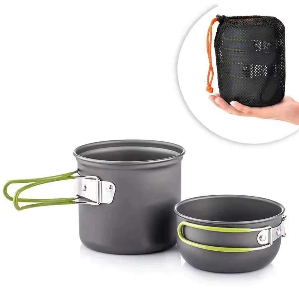 Ultralight Camping Cookware Mess Kit Camping Pot Set Outdoor Cooking Tableware for Hiking Trekking Picnic Fishing Mountaineering