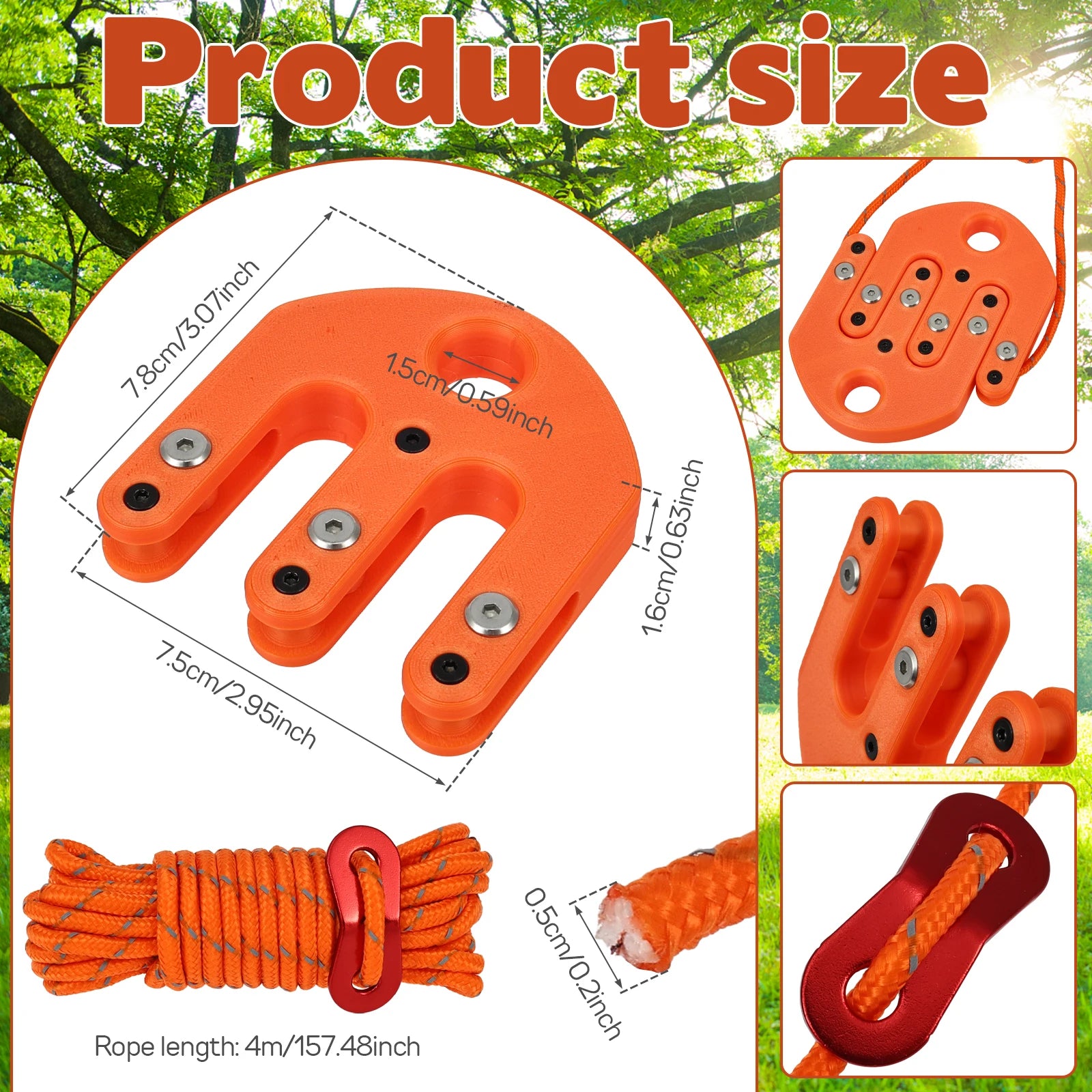 Game Hoist Pulley System Hunting Equipment System Safety Backpack Hanging Lifting Tool Pulley for Hauling Management