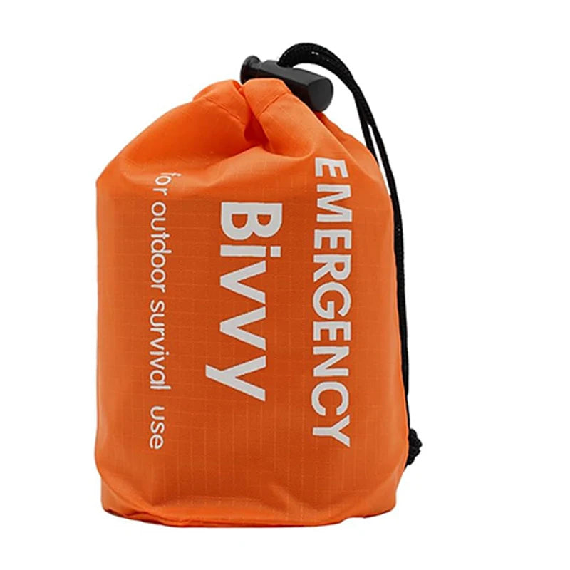 1/2pcs Emergency Sleeping Bag Survival Bag, Portable Waterproof Thermal Bivy Sacks Tac Bivvy Bags,Camping Mylar Sleeping Bag